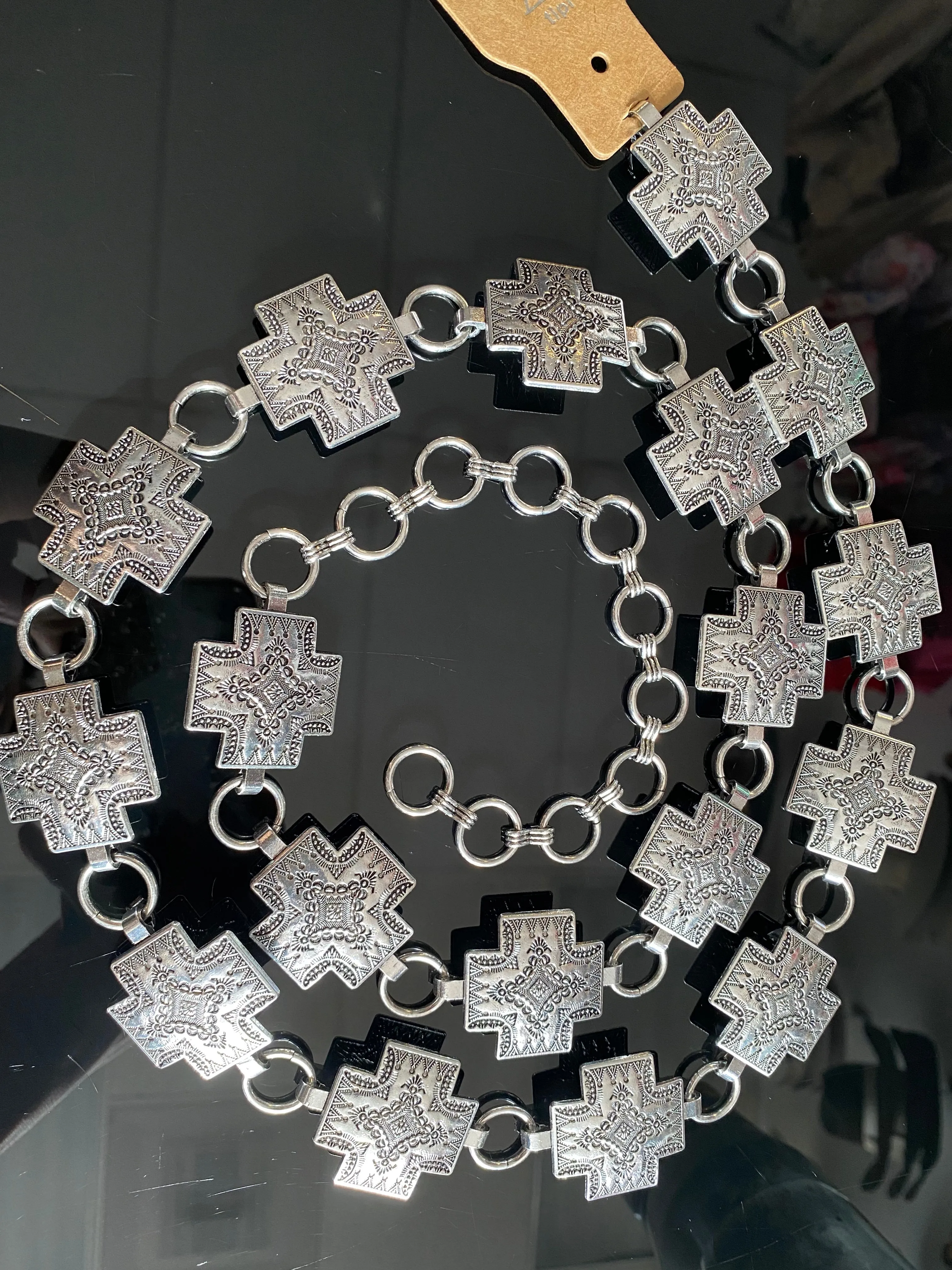 Alexa Cross Silver Belt