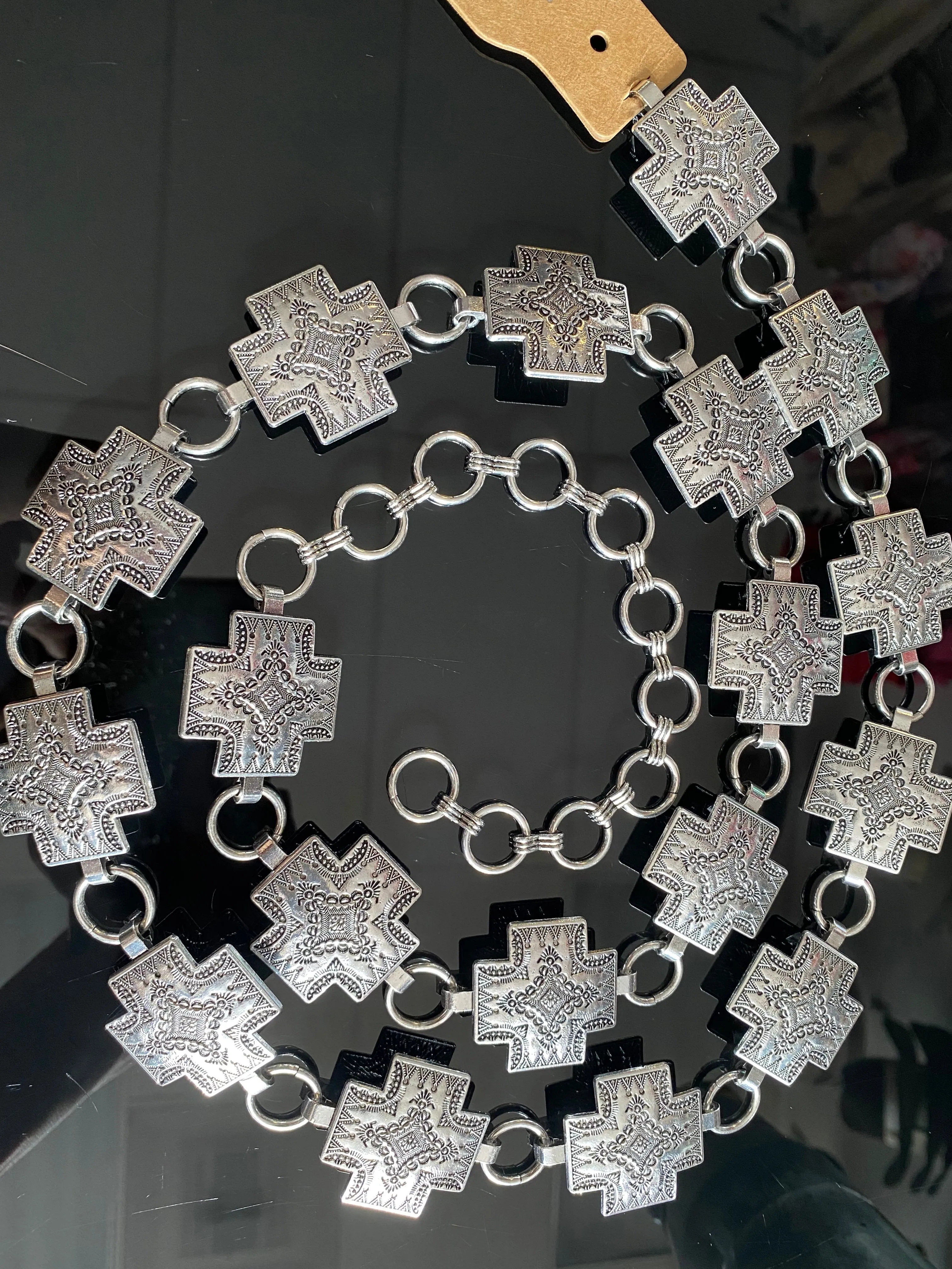 Alexa Cross Silver Belt