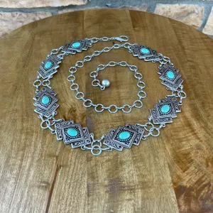 Amairany Silver/Aqua Concho Belt