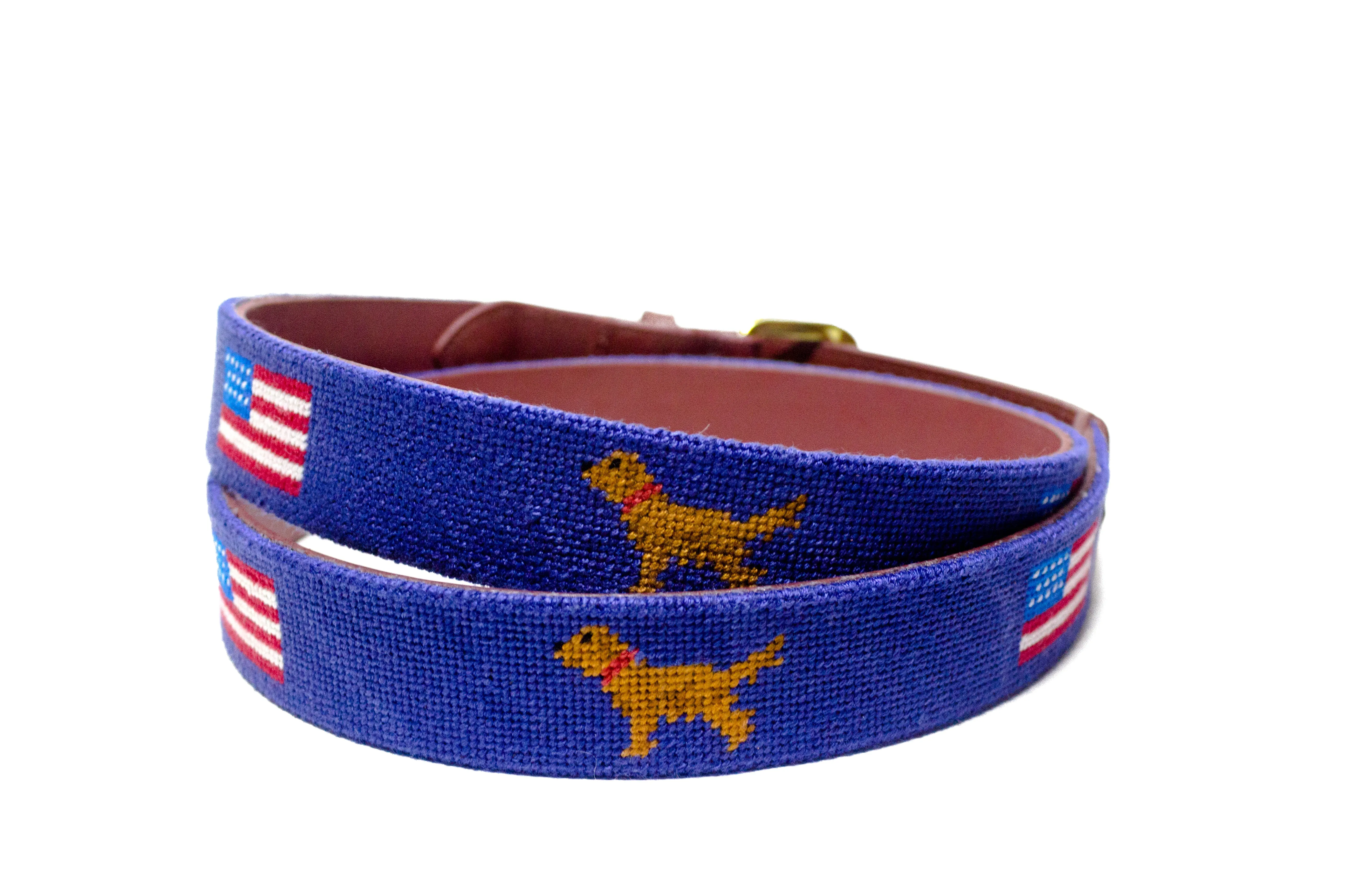 AMERICAN FLAG GOLDEN RETRIEVER NEEDLEPOINT BELT™