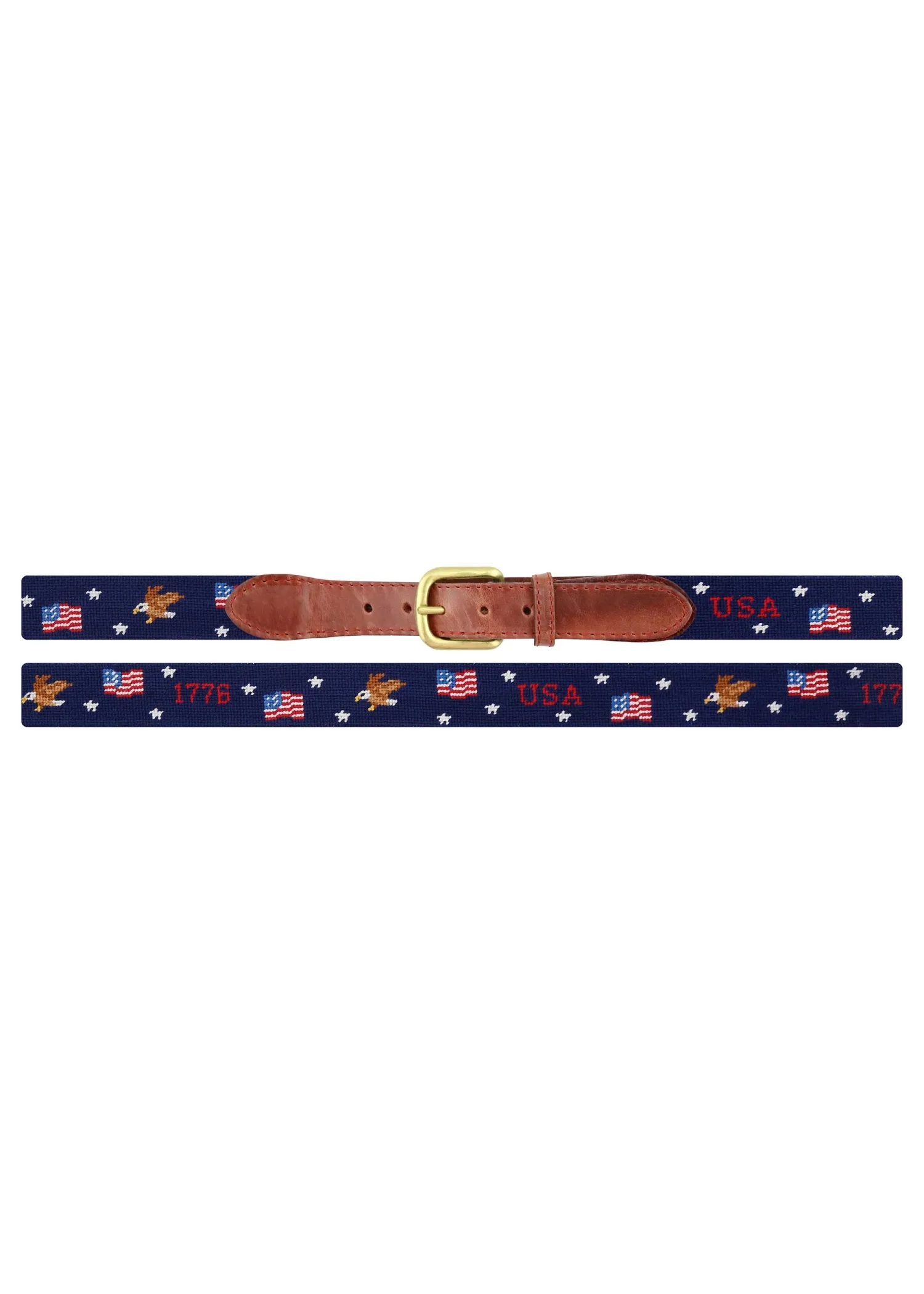 AMERICANA PATTERN NEEDLEPOINT BELT