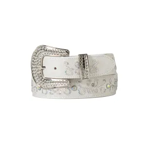 Angel Ranch White Sequined Embroidered Belt for Women