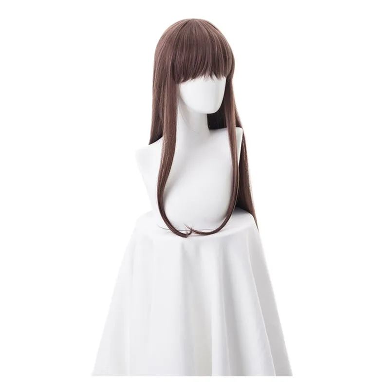 Anime Fruits Basket Tohru Honda 85cm Long Straight Brown Bangs Cosplay Wigs