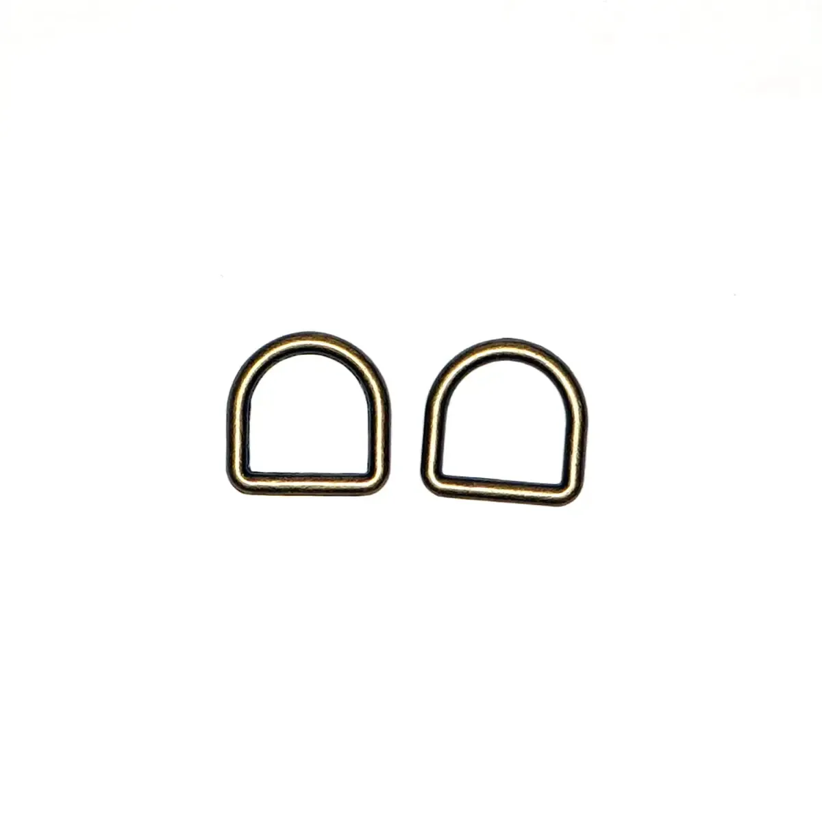 Antique Brass Cast D-Ring 1/2 Inch 2 Pack