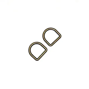 Antique Brass Cast D-Ring 1/2 Inch 2 Pack