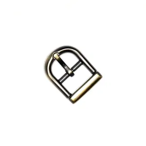 Antique Brass Center Bar D Buckle 5/8 Inch