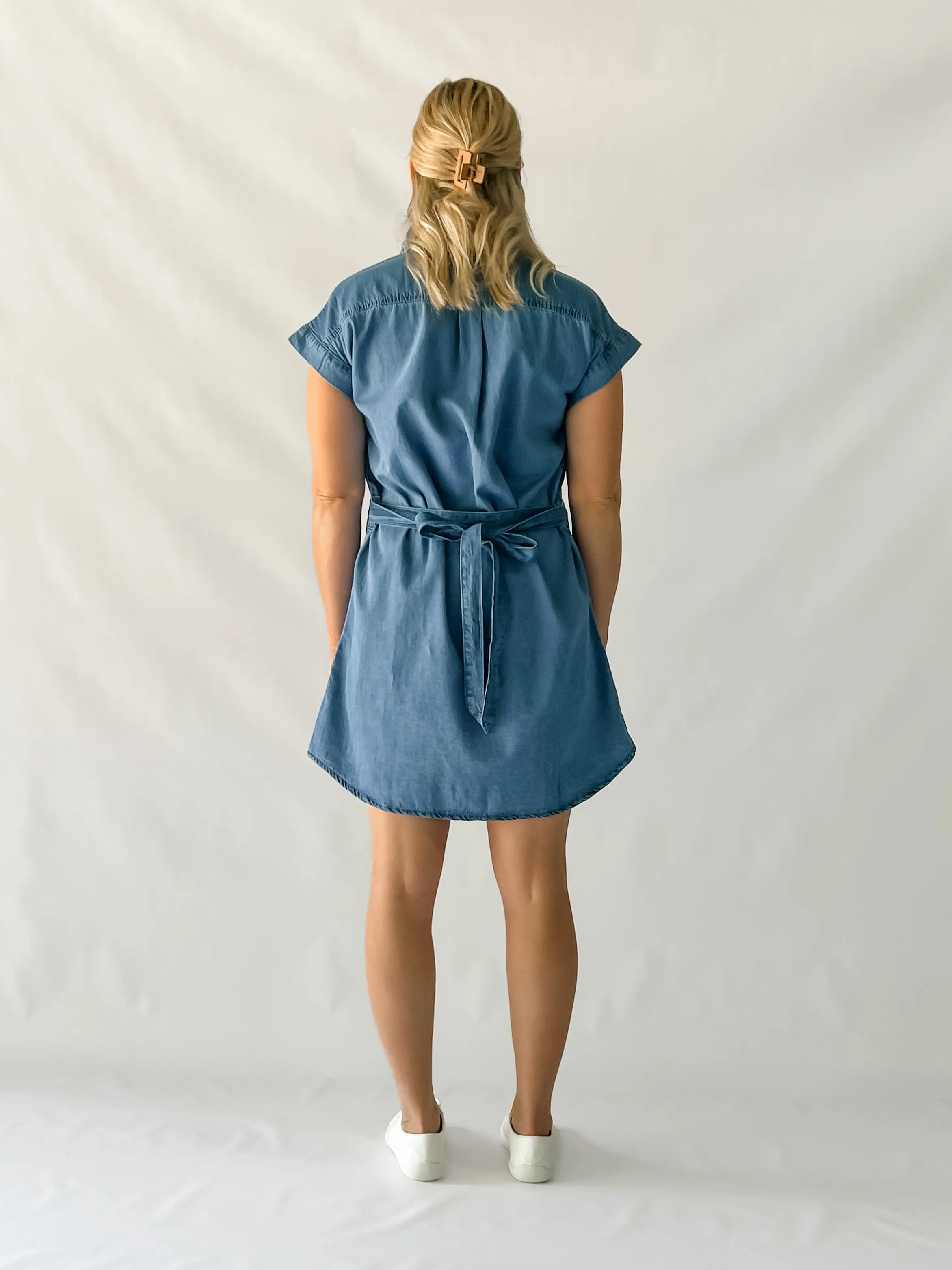 ARIANNA DENIM DRESS - MID BLUE