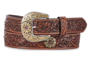 Ariat Flower Tooled Sunflower Concho Belt
