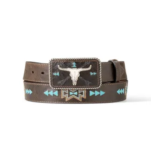Ariat® Ladies Cow Skull and Arrow Motif Western Belt