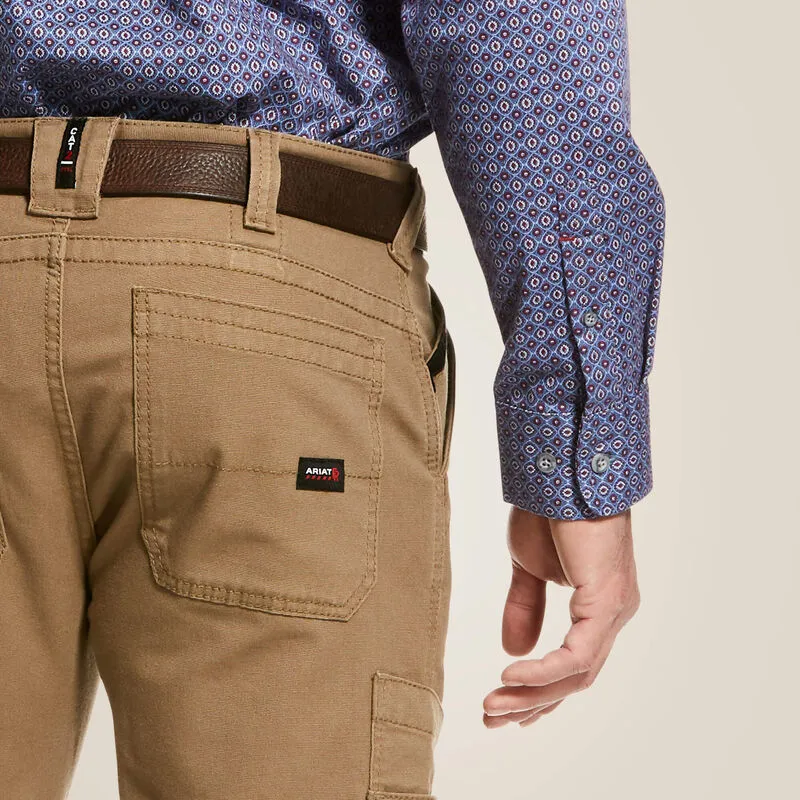 Ariat Men's Flame Resistant M5 Stretch DuraLight Canvas Straight Leg Pant Khaki - 10027705