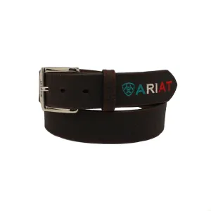 Ariat Men's Mexican Embossed Logo Brown Leather Belt