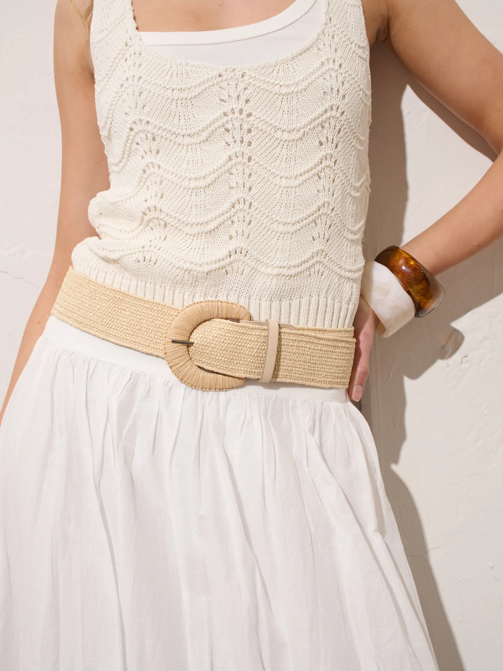Astrid Straw Woven Stretchy Belt
