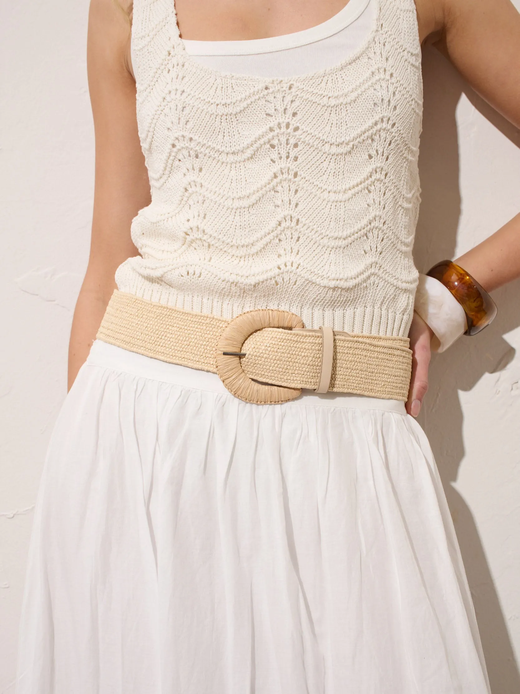 Astrid Straw Woven Stretchy Belt