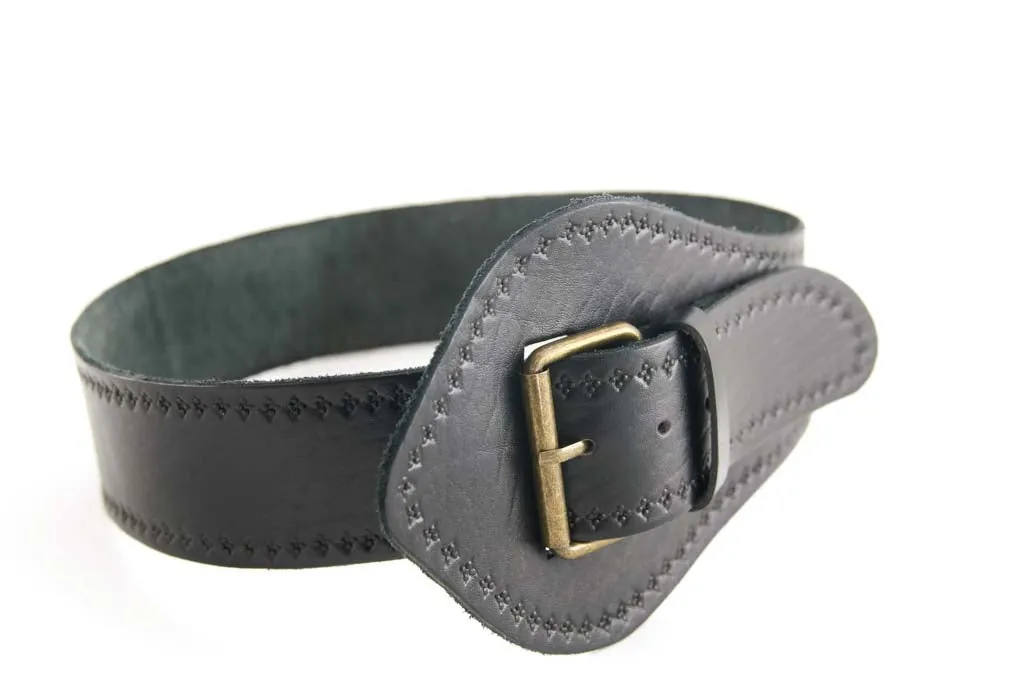 Babushka Wide Leather  Belt