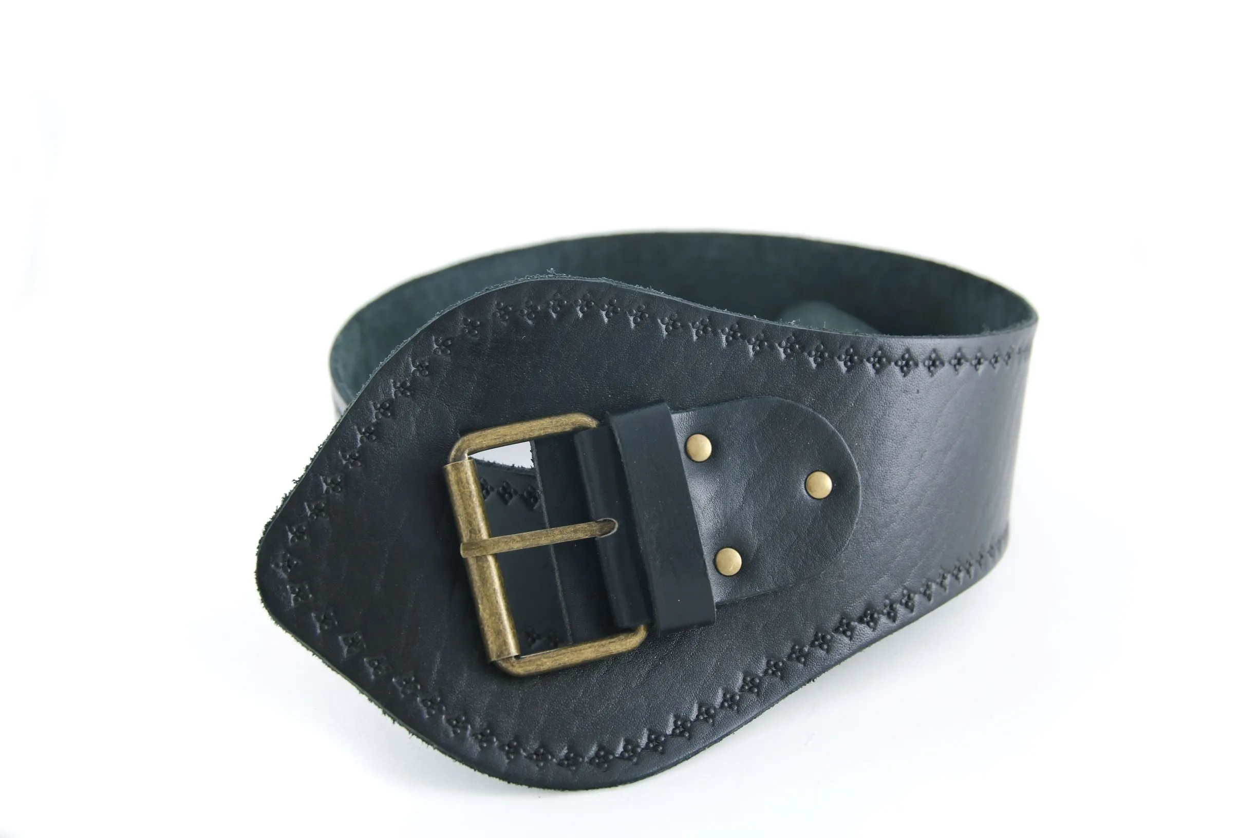Babushka Wide Leather  Belt