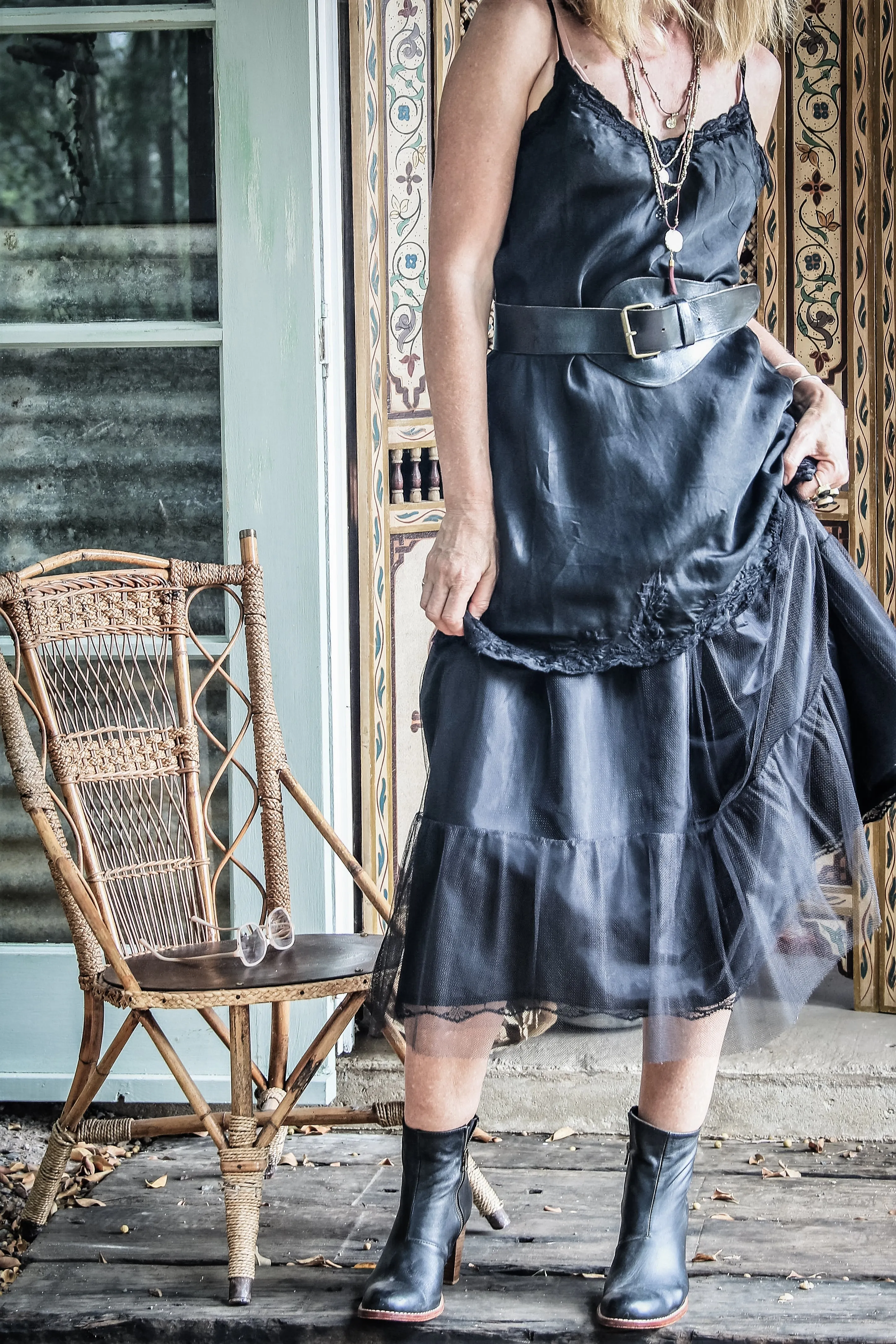 Babushka Wide Leather  Belt