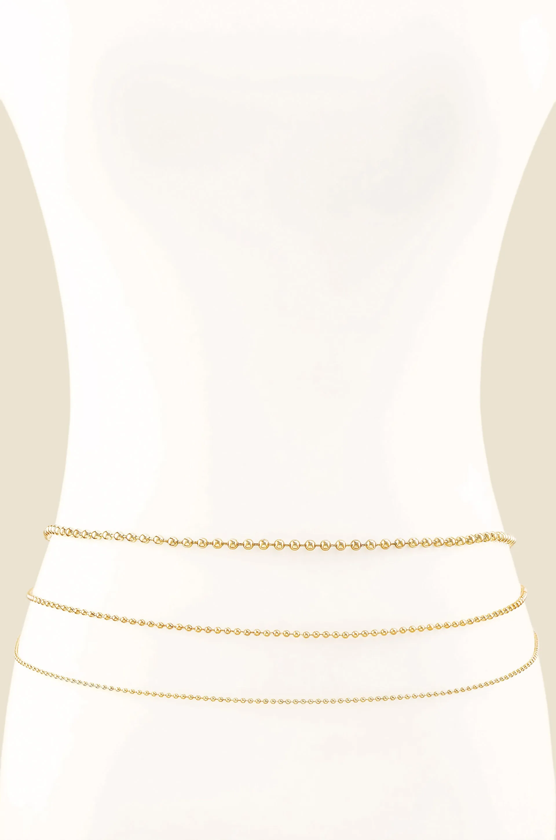 Ball and Chain Gold Body Chain