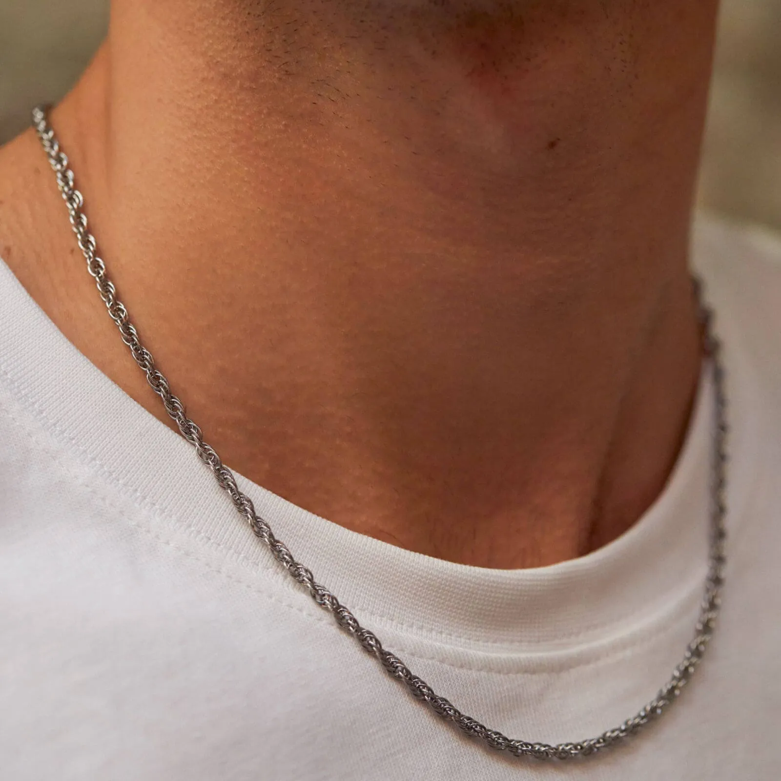 Bartlett Gents Rope Chain Silver Necklace