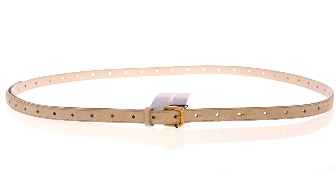 Beige Leather Suede Belt