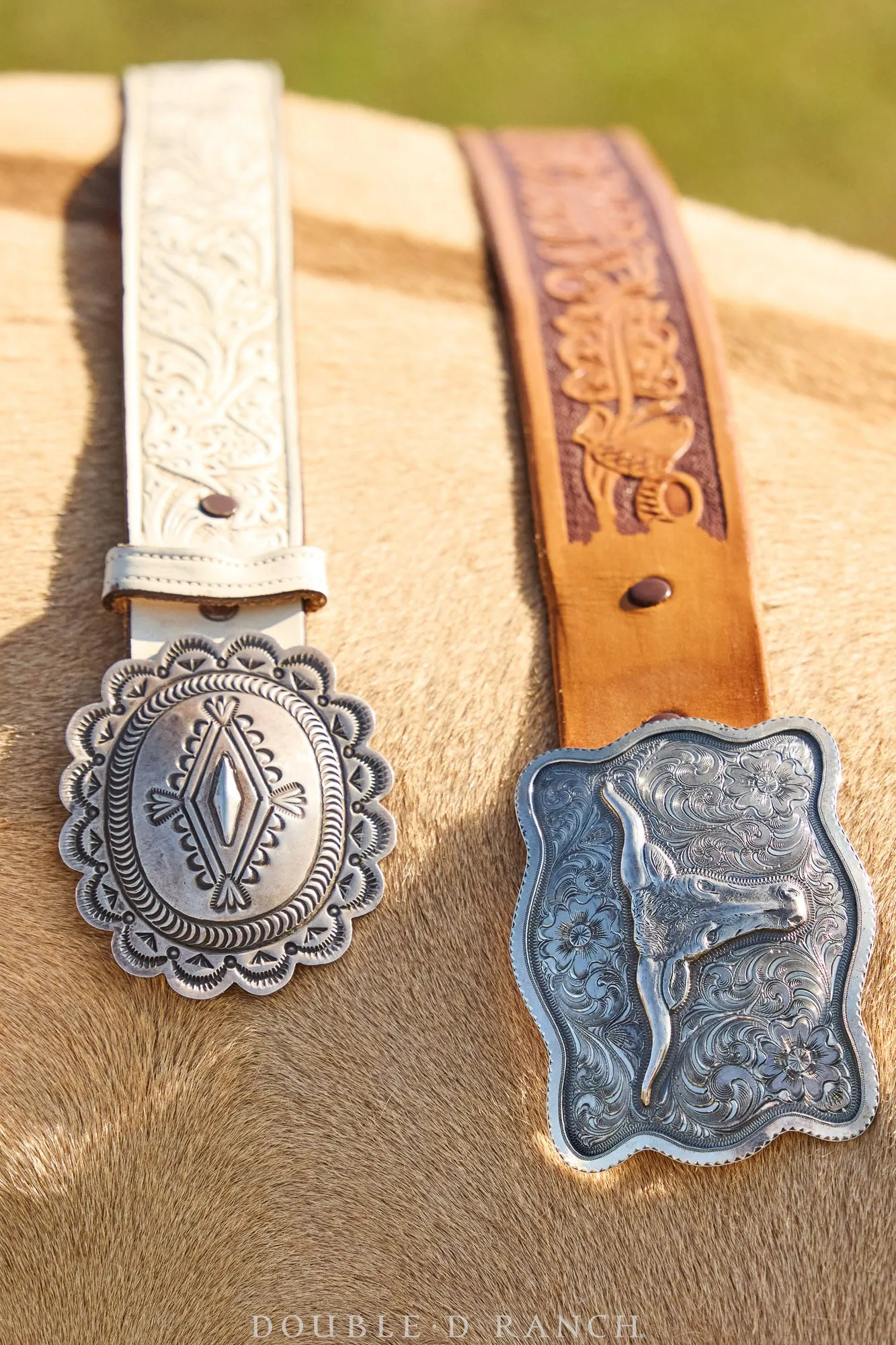 Belt, A Vintage, Buckle, Concho, Sterling Silver, Vintage, 610