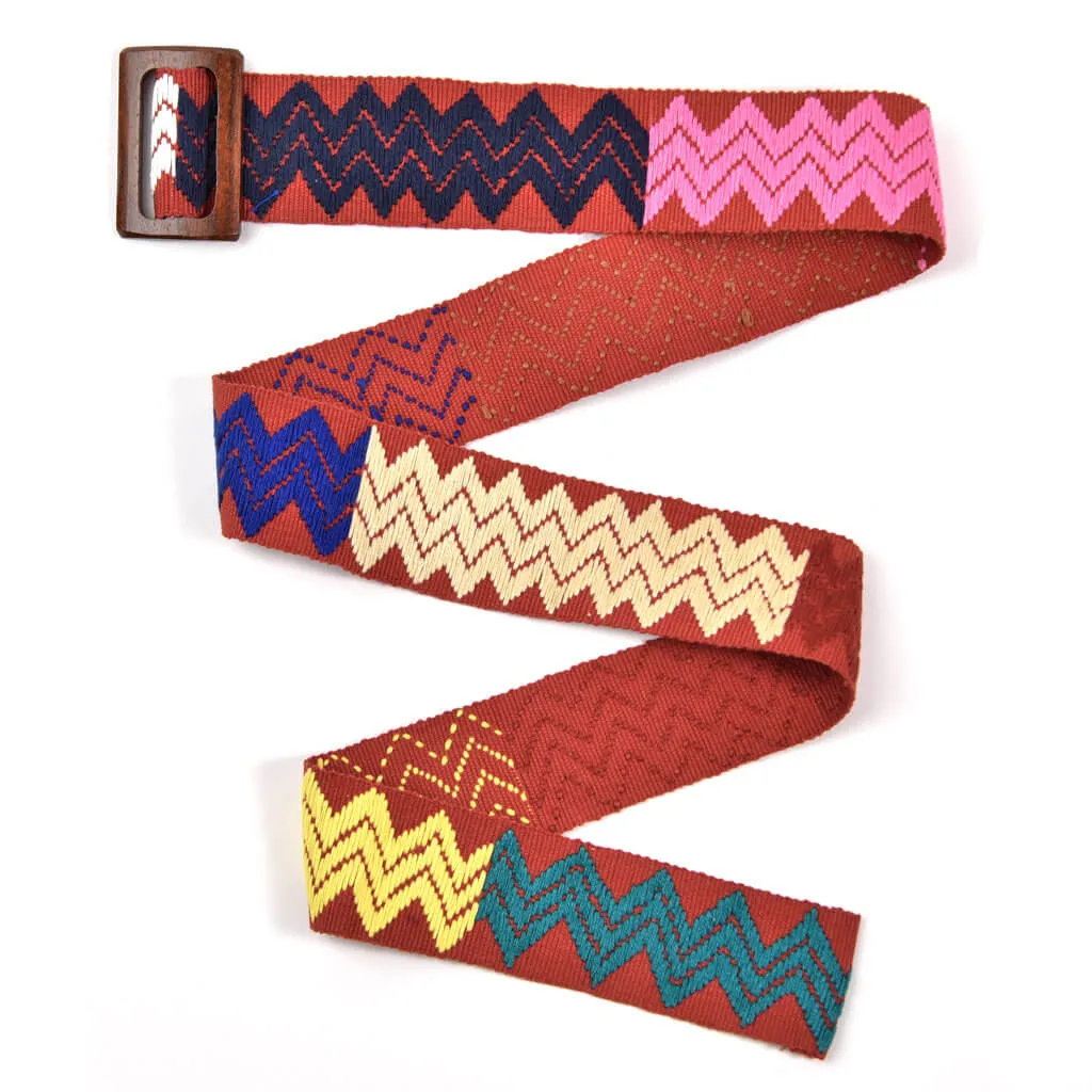 Belt with Wooden Buckle 39" | Pumpkin #2