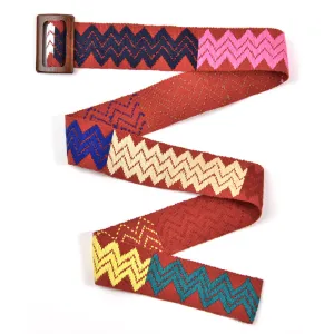 Belt with Wooden Buckle 39" | Pumpkin #2