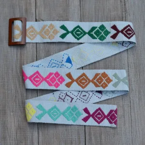 Belt with Wooden Buckle 43" | Light Blue