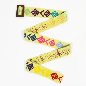 Belt with Wooden Buckle 43" | Lime Yellow