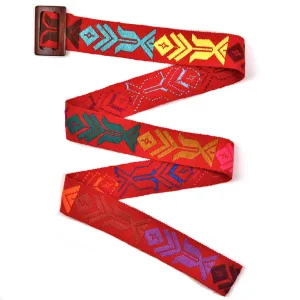 Belt with Wooden Buckle 43" | Red #2