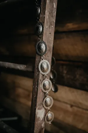 'Big Sky' Nickle Stamped Concho Belt