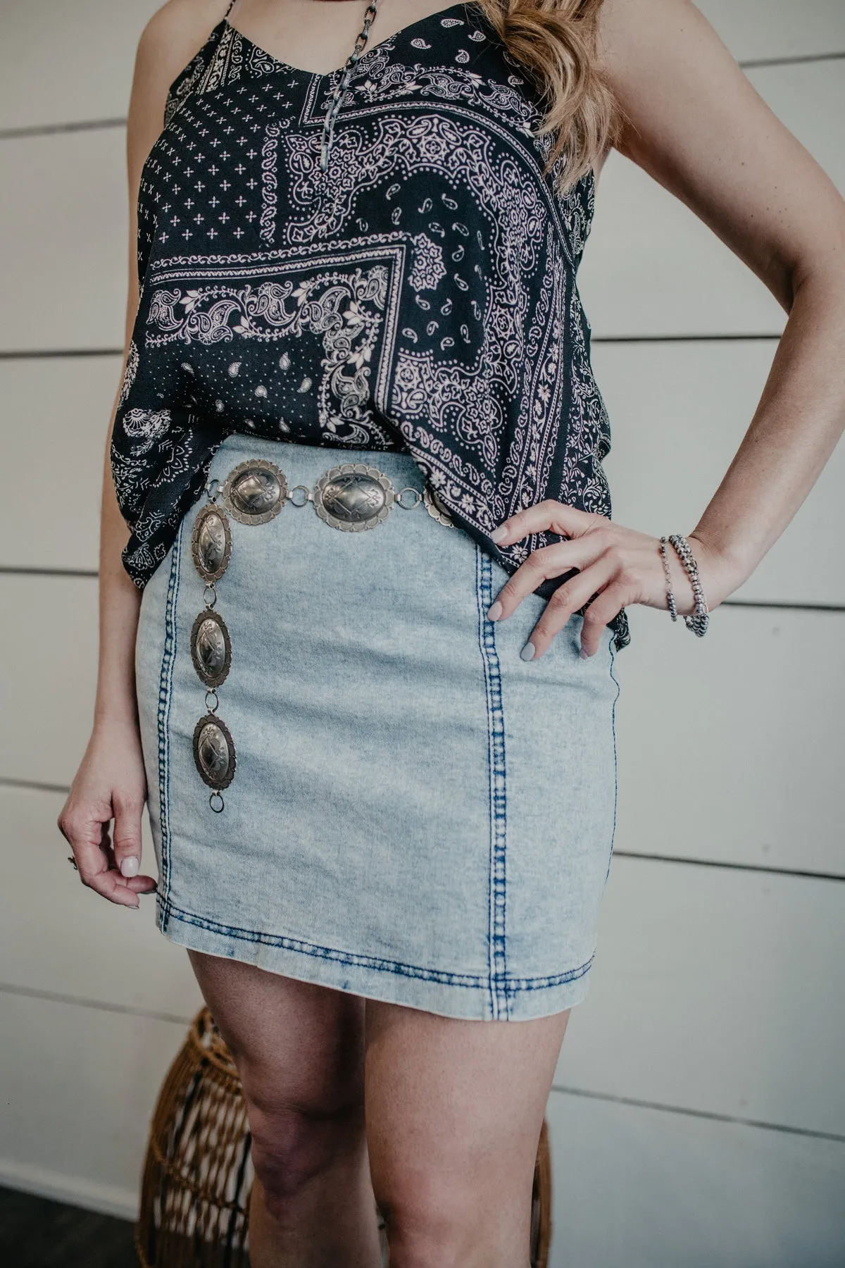 'Big Sky' Nickle Stamped Concho Belt