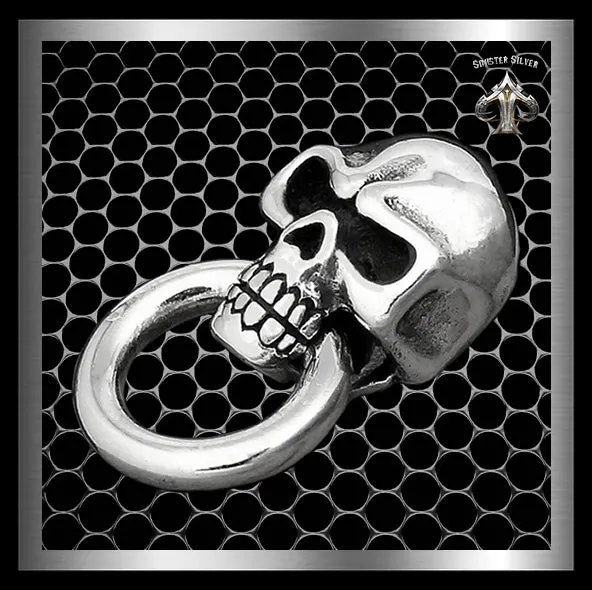 Biker Classic Skull Concho Sterling Silver Wallet Chain Connector