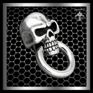 Biker Classic Skull Concho Sterling Silver Wallet Chain Connector