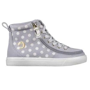BILLY FOOTWEAR - Kid's Grey Polka Billy Classic Lace Highs