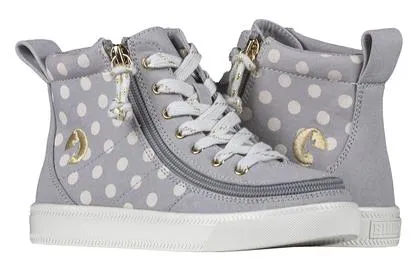 BILLY FOOTWEAR - Kid's Grey Polka Billy Classic Lace Highs