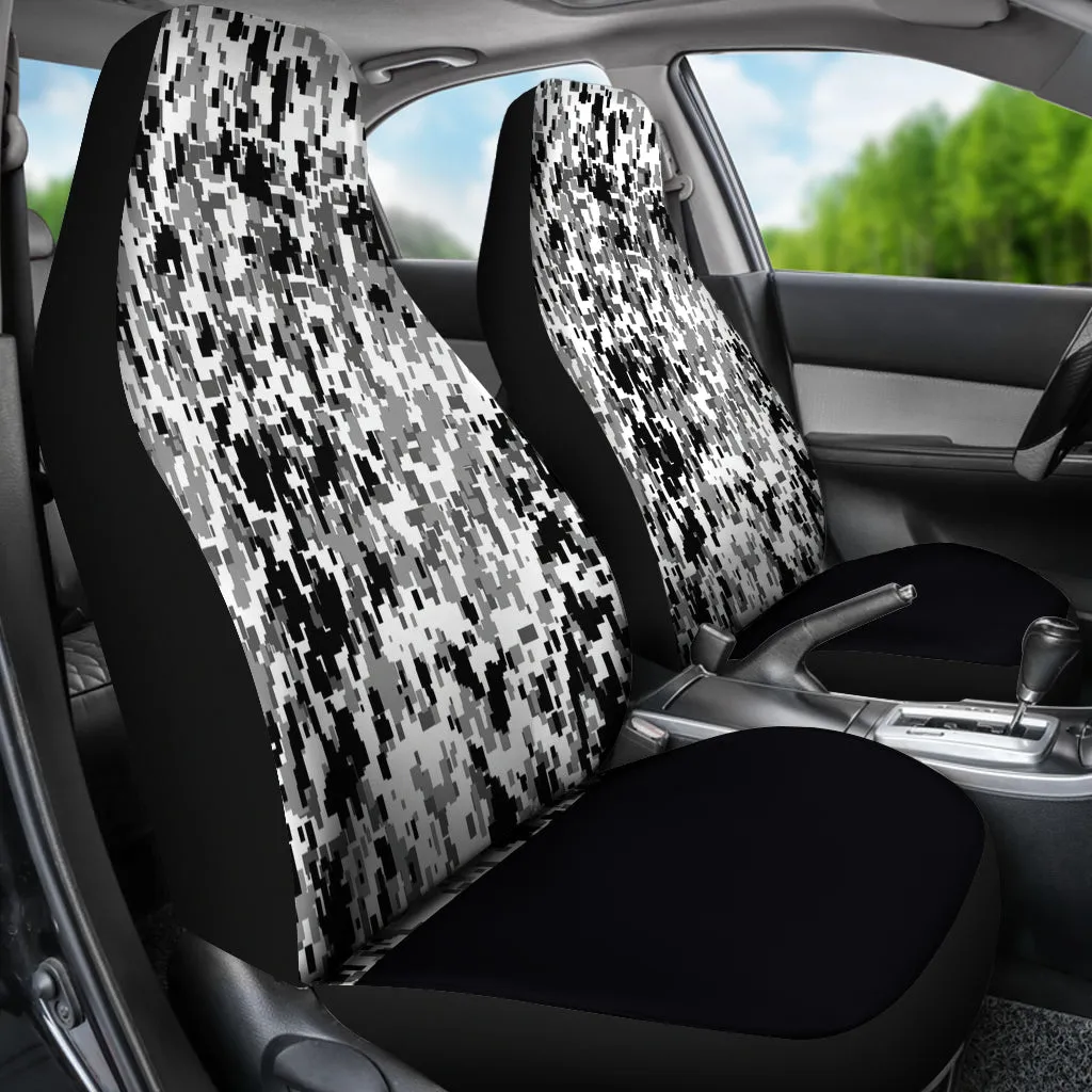 Black And White Camo Car Seat Covers (Set of 2)
