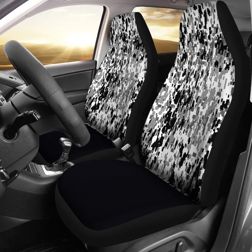 Black And White Camo Car Seat Covers (Set of 2)