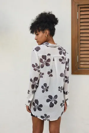 BLACK AND WHITE FLOWERS SHIRT/ ELOISE SHIRT