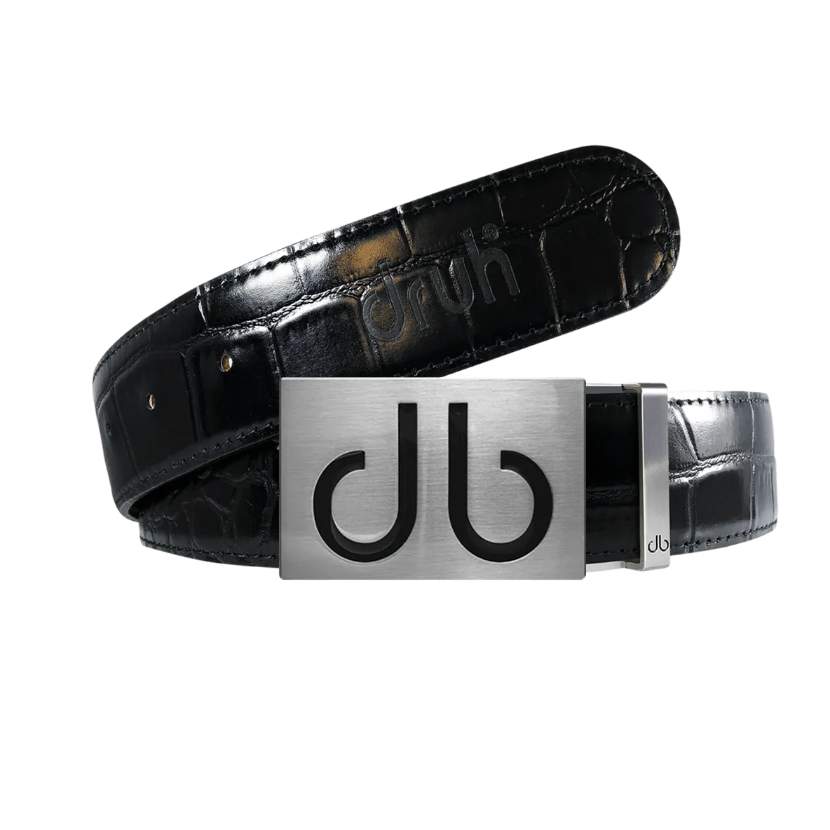 Black Crocodile leather strap with Infill black buckle