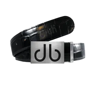 Black Crocodile leather strap with Infill black buckle
