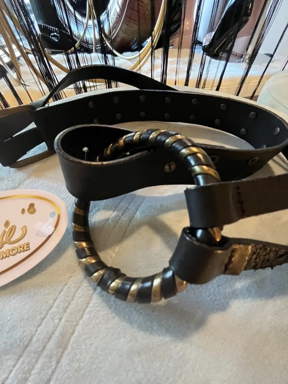 Black leather Belt #198
