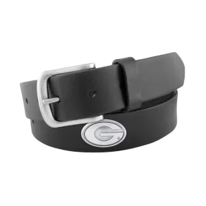 BLACK LEATHER BELT - UGA