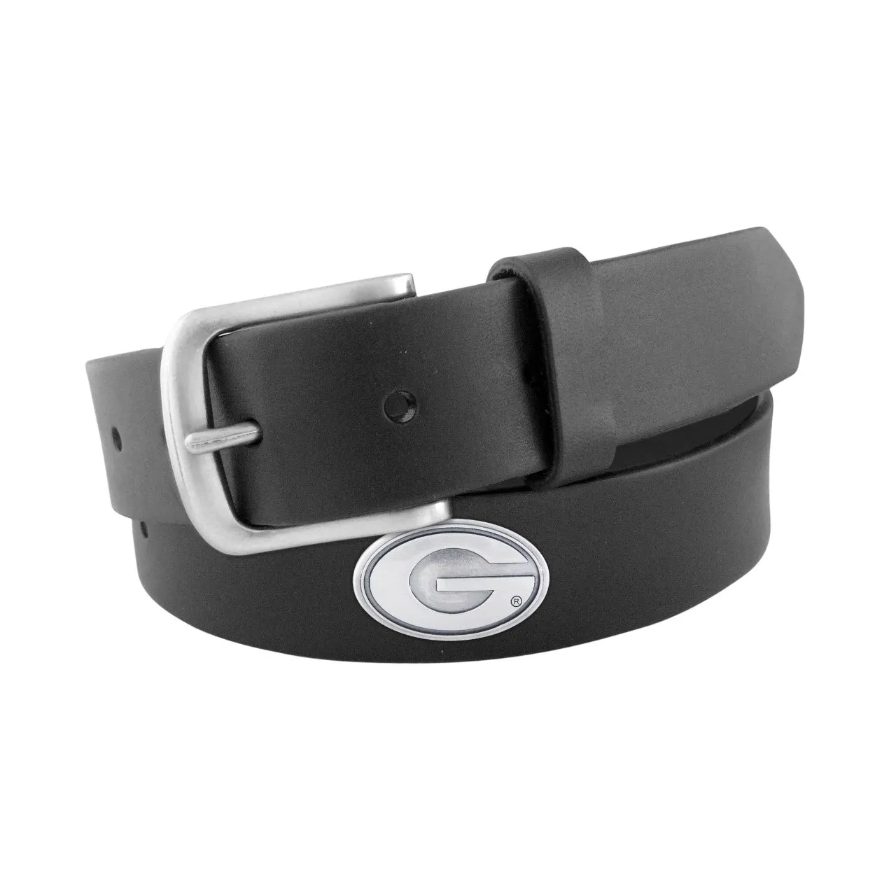 BLACK LEATHER BELT - UGA
