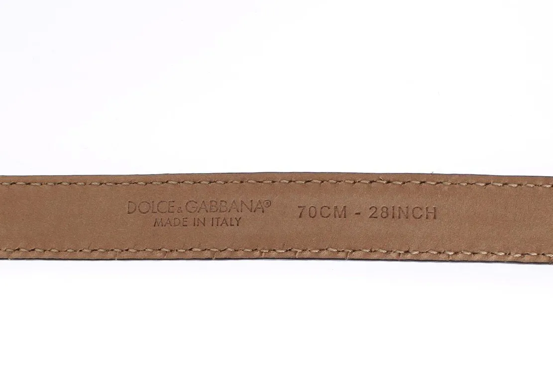 Black Leather Gold Buckle Logo Waist Belt
