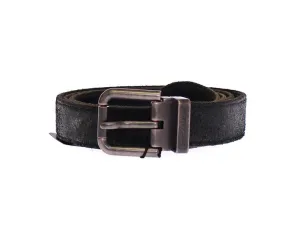 Black Leather Logo Belt