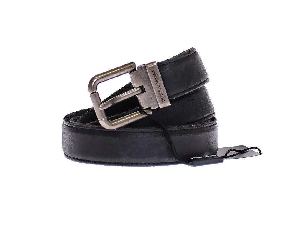Black Leather Logo Belt