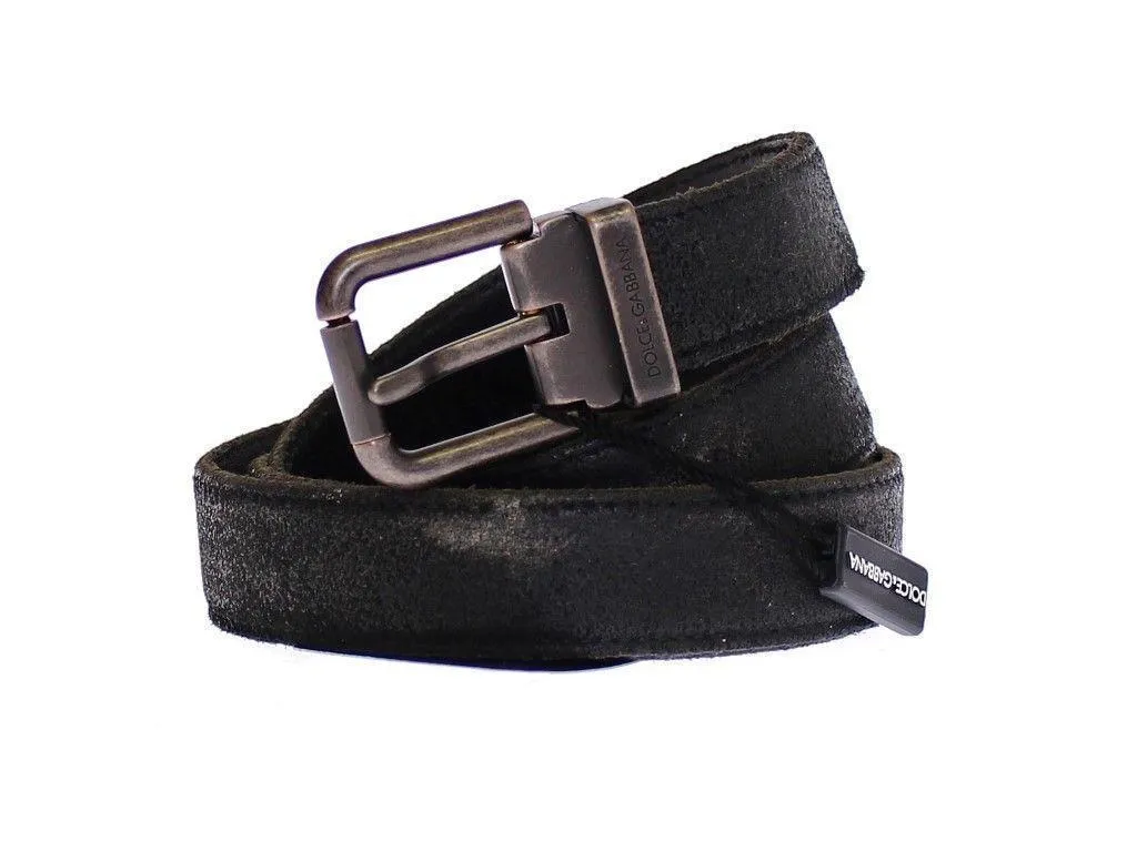Black Leather Logo Belt