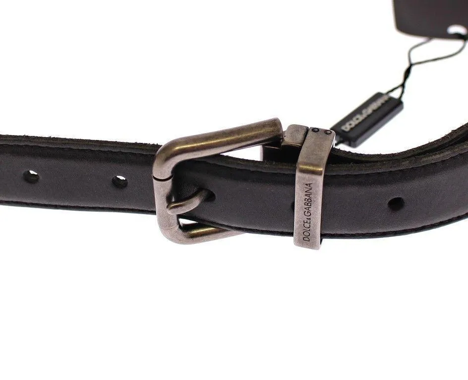 Black Leather Logo Belt