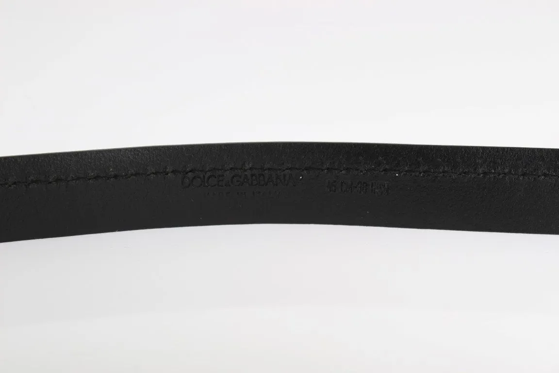 Black Orange Leather Belt