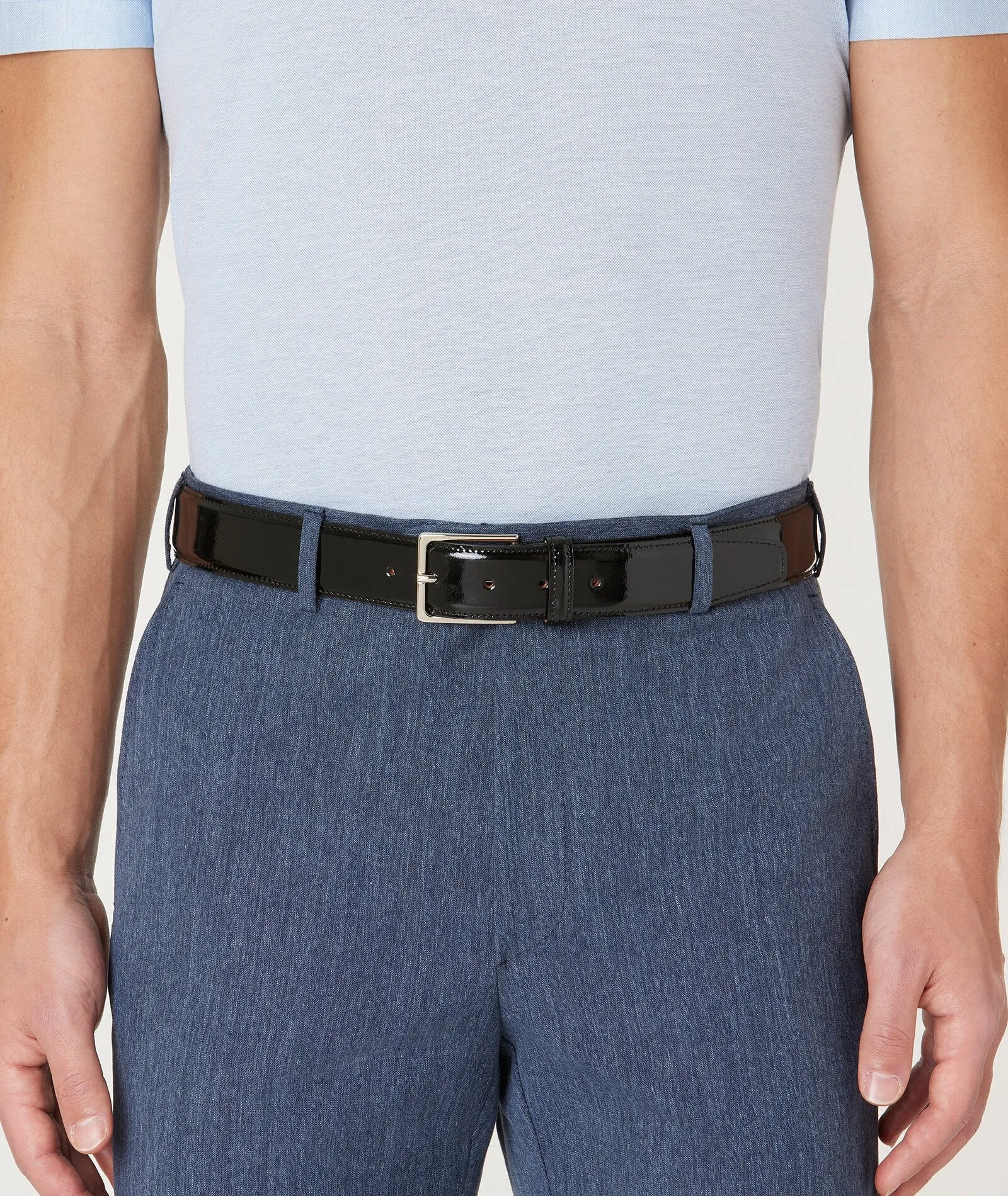 Black Patent Calf Leather Belt